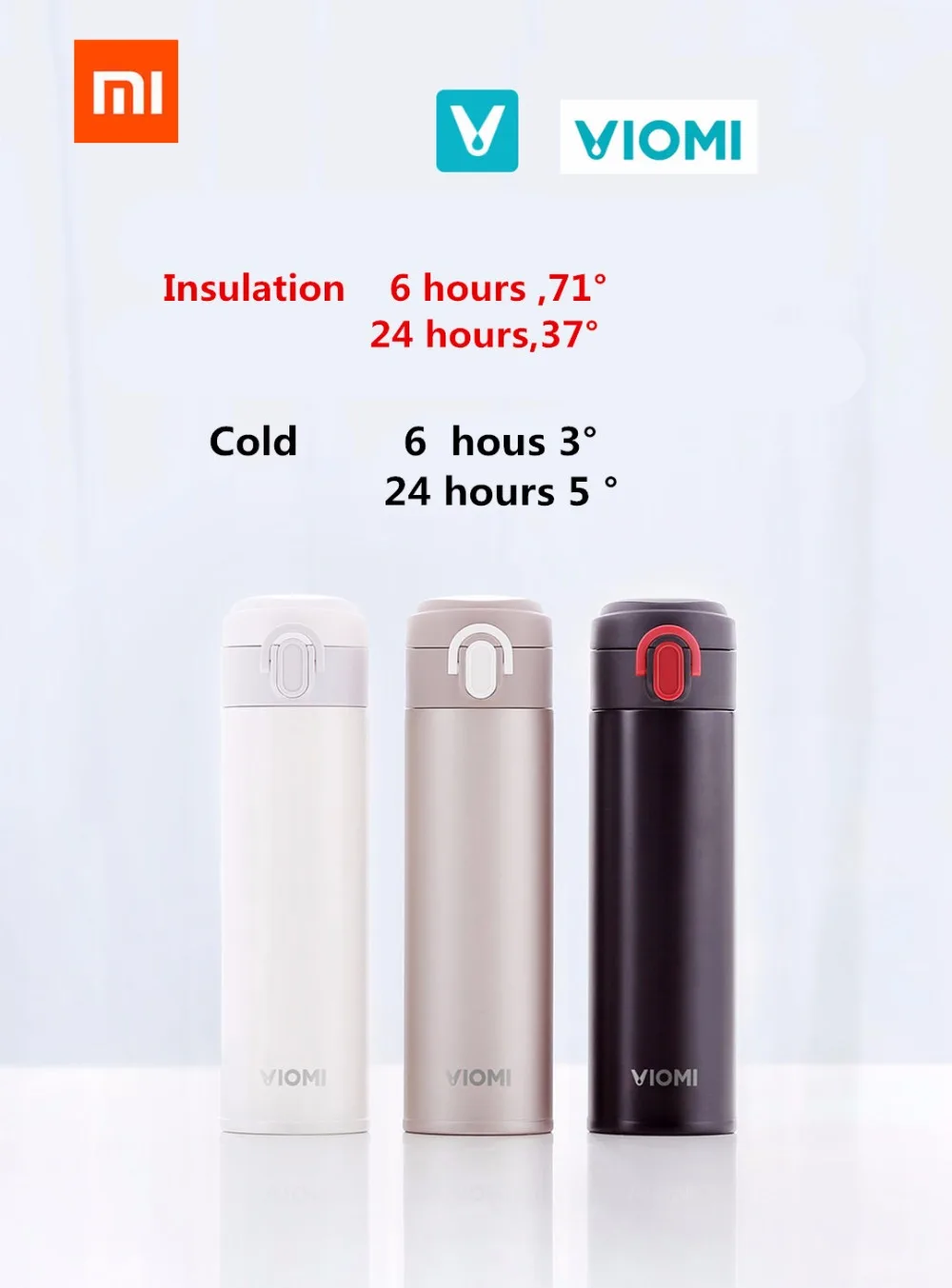 Termo de acero inoxidable Xiaomi Mijia VIOMI 300ml en color blanco