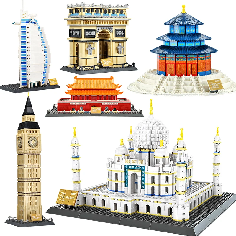 

Wange legoeing City World Great Compatible Architecture Sets model Building kits Blocks Creative London Paris Bricks Kids Toy