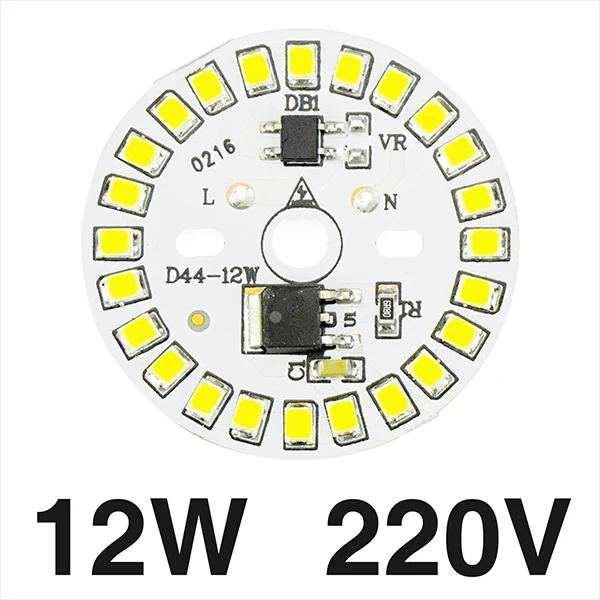 5 шт. светодиодный чип SMD2835 AC 220 В 15 Вт 12 Вт 9 Вт 7 Вт 5 Вт 3 Вт умный IC промышленный светодиодный светильник DIY светодиодный прожектор наружный прожектор - Испускаемый цвет: 12W 220V