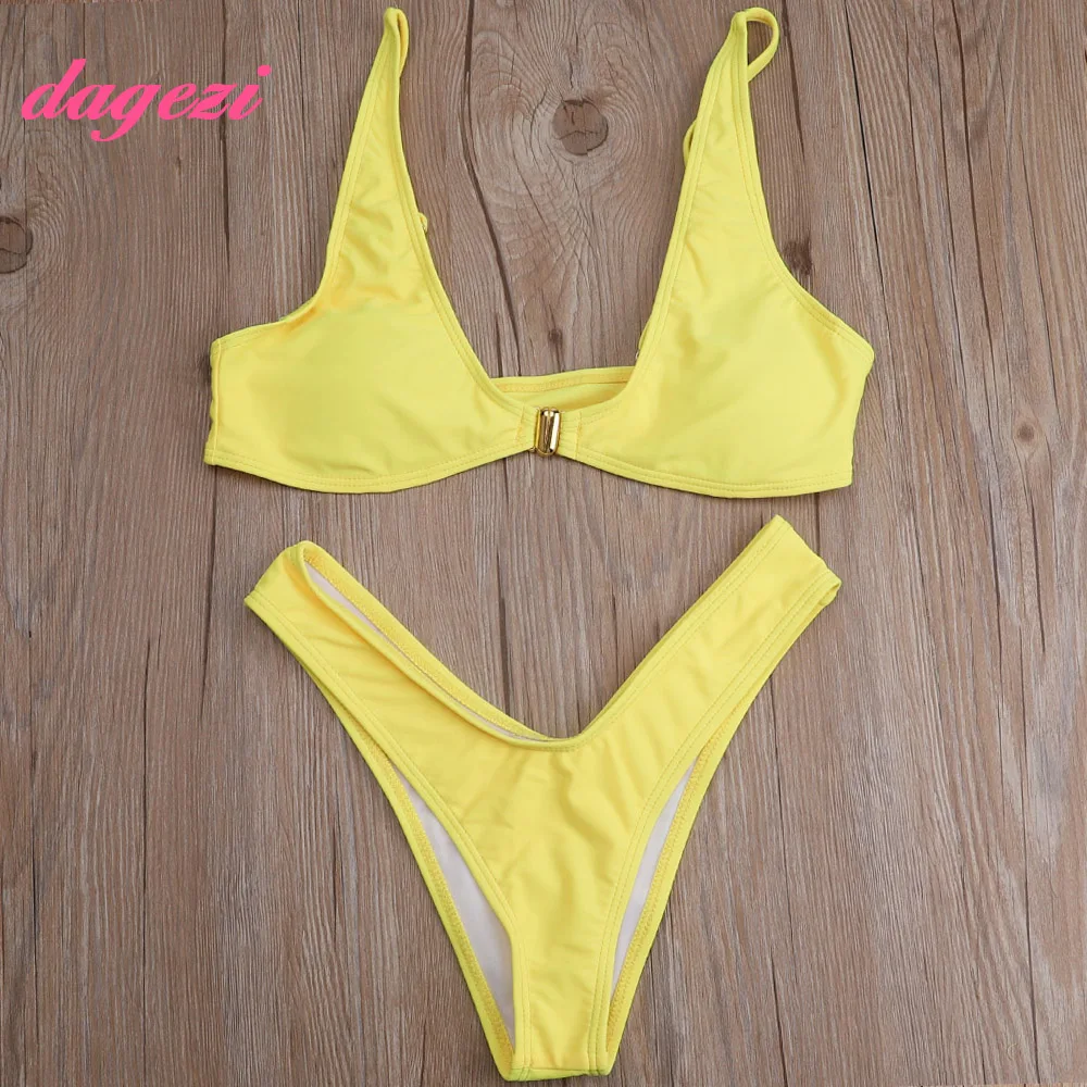 DAGEZI Women's Push Up Bikinis Clip Front Fastening Adjust Straps Wrap
