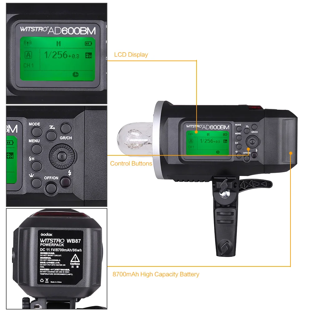 Godox Wistro AD600 AD600BM ручная версия Bowens Mount GN87 HSS 1/8000S 2 4G X System All In One Outdoor Strobe