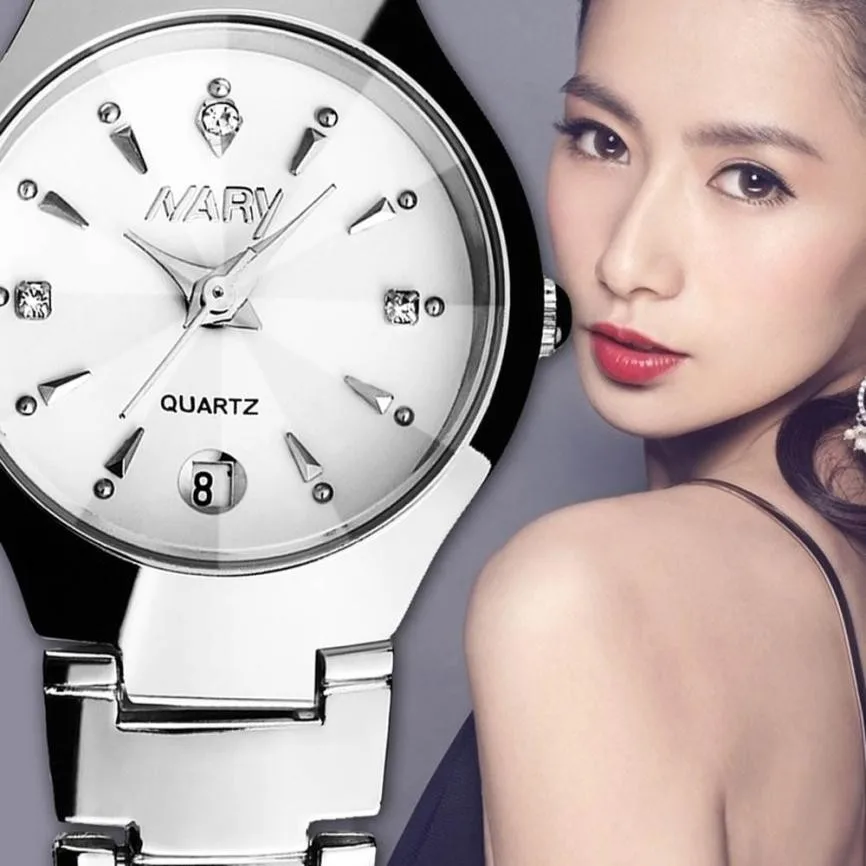 Classic Luxury Women Single Calendar Quartz Stainless Steel Date Wrist