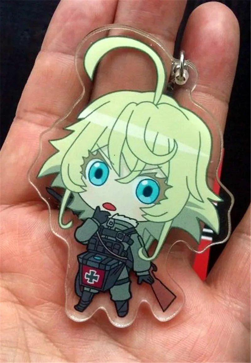 Anime Saga of Tanya the Evil Movie Rubber Keychain Key Ring straps cosplay