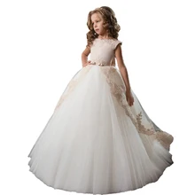 White First Communion Dresses Long Kids Ball Gowns Vestido Nina Wedding Party Tulle Lace Toddler Little Bride Flower Girl Dress White First Communion Dresses Long Kids Ball Gowns Vestido Nina Wedding Party Tulle Lace Toddler Little Bride Flower Girl Dress