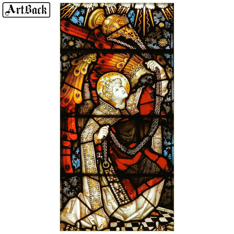 

5d diy diamond painting angel baby religion full square stained glass painting mosaic 3d round stick diamond embroidery kit
