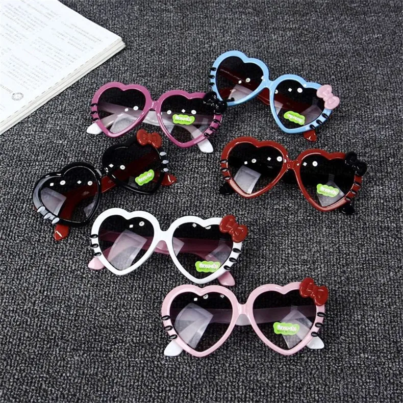 Модные детские солнцезащитные очки, милые детские очки принцессы Hello-Glasses высокого качества для мальчиков и девочек, очки кошачий глаз UV400