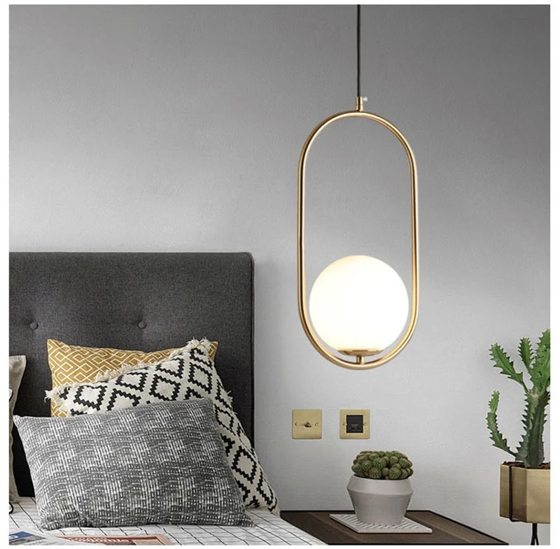 Nordic Minimalist Art Decoration LED Pendant Light Creative Glass Crystal Cafe Bar Bedroom Minimalist Restaurant Bar Lighting (4)