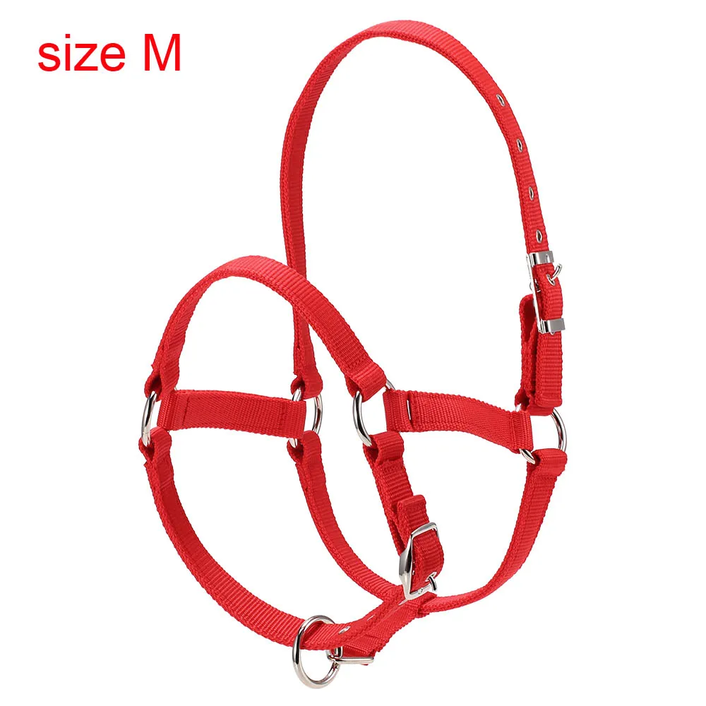 6 мм утолщенный для верховой езды Прочный воротник для головы лошади Холтер уздечка оборудование для верховой езды аксессуары для лошадей - Цвет: red M
