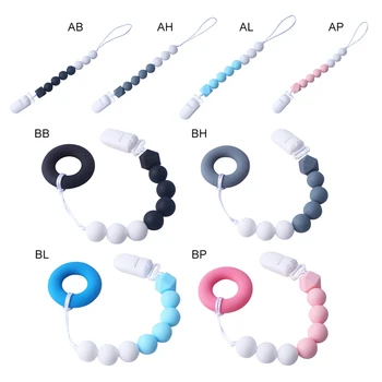 

Baby Care Universal Silicone Pacifier Chain Mix Beaded Baby Feeding Pacifiers Clips