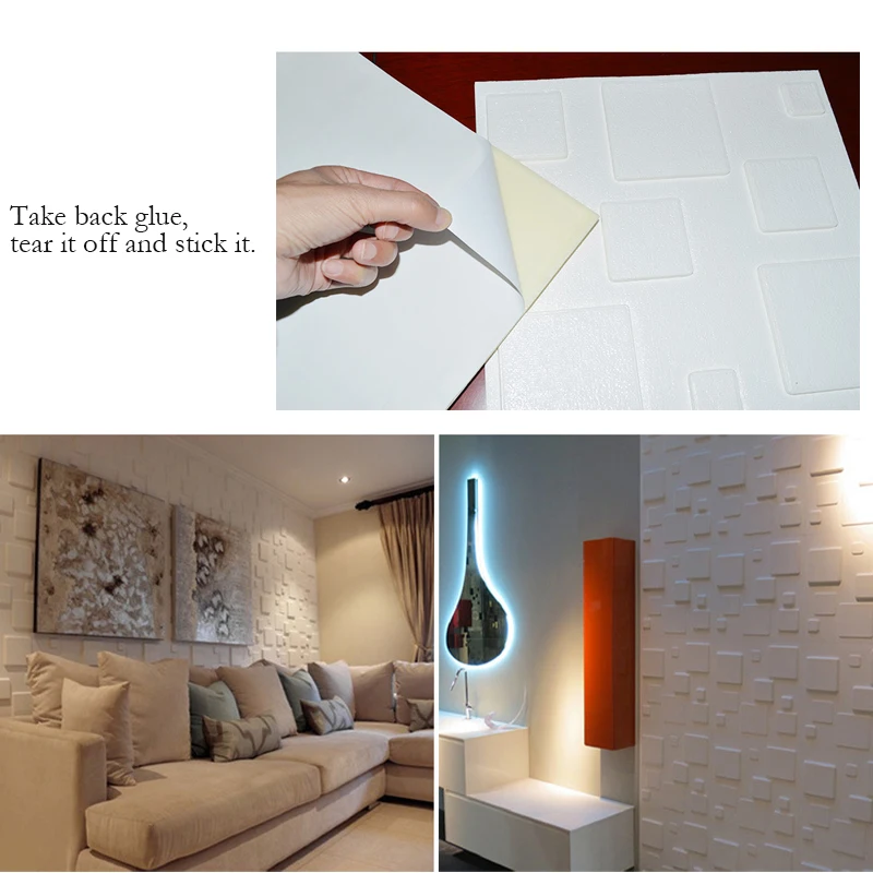 1 шт 30*30 см DIY самоклеющиеся PE пены 3D обои анти столкновения водонепроницаемые для
