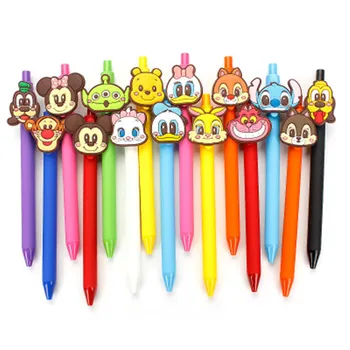 

15 PCS Cute mickey Gel Pen Kawaii Gel Pen 0.5mm Black ink Candy color pens for Kid Gift escritorio Papelaria School Supplies