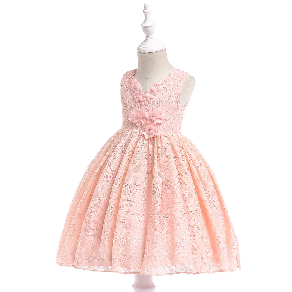 2019 для девочек в цветочек платья для свадьбы бальное платье Кепки рукава Тюль Лук Кружева платье для первого причастия для маленьких