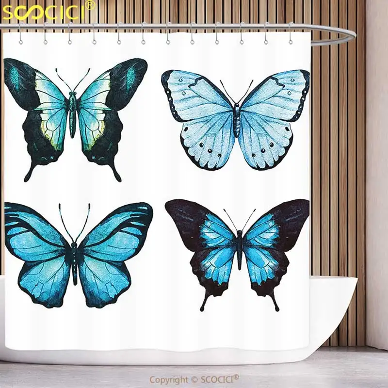 Animal cortina de ducha mariposas colección
