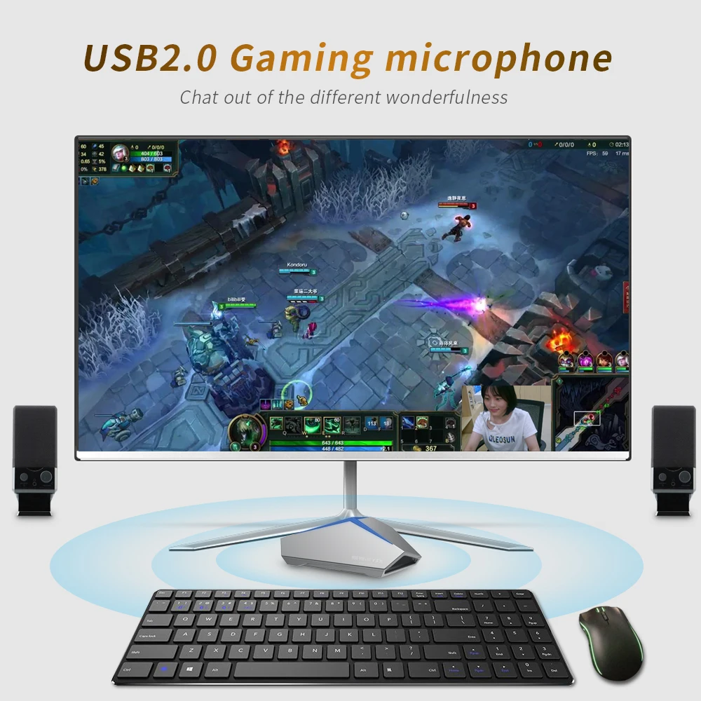 

YSX NB999 USB2.0 Omnidirectional Microphone with Light Color Gradient and One Touch Button Mute