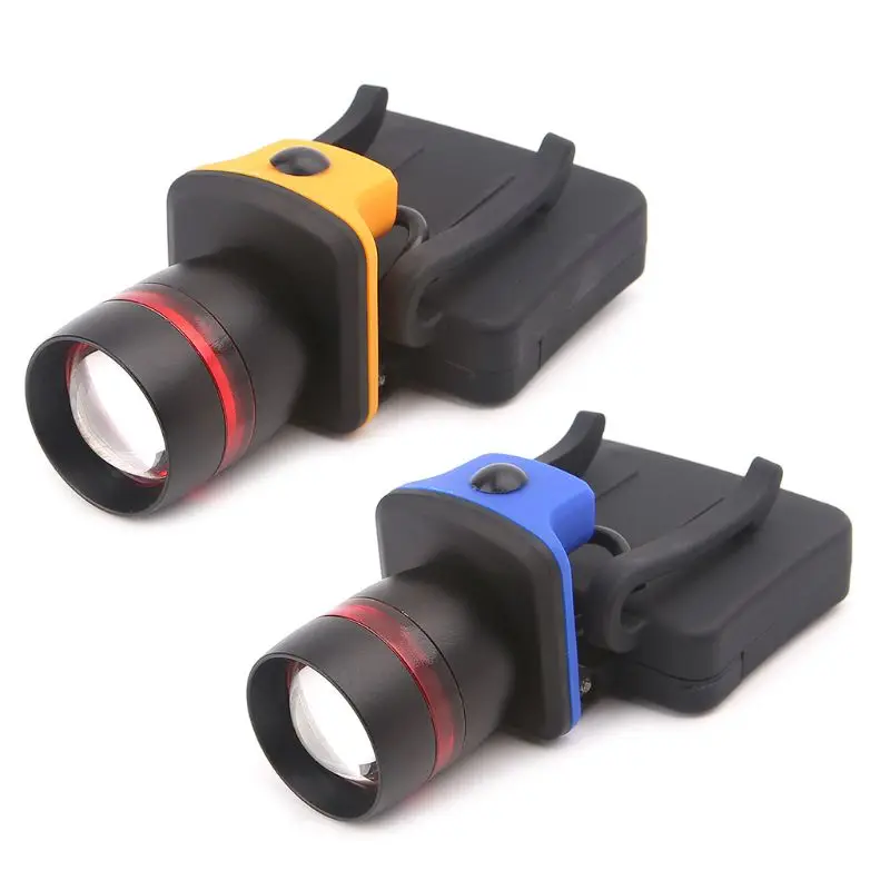 

Clip-on Hat Headlight LED Flashlight Camping Hiking Lamp Focusing Zoom Cap Clip Light Searching