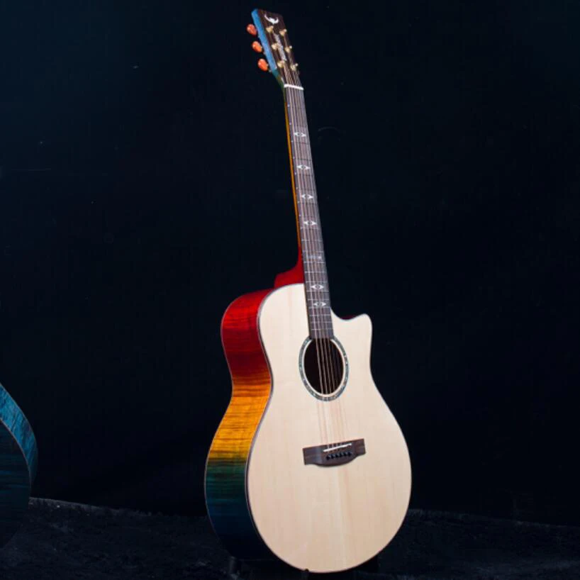 41 дюймов выберите звукосниматель Okoume Spruce Solid Top Электро Акустическая гитара