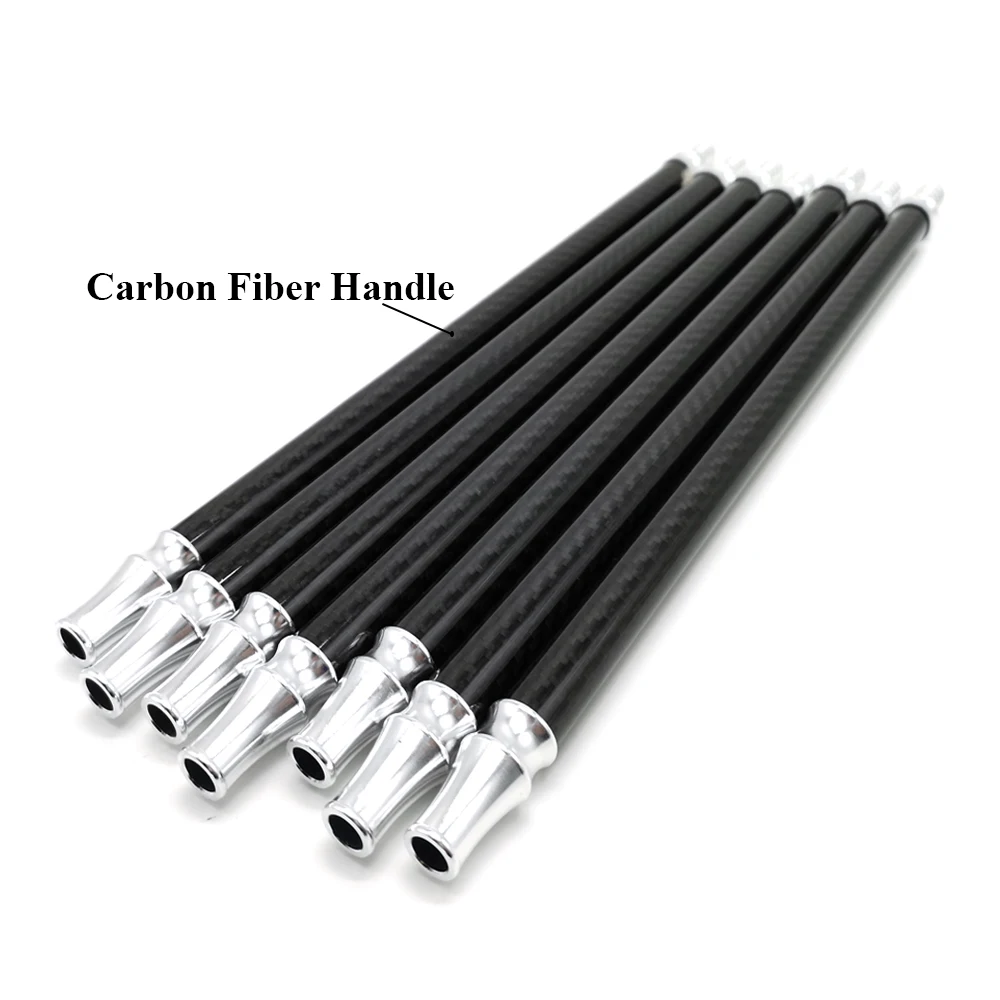 LOMINT Carbon Hookah Hose shisha Carbon Fiber Handle Silicone Tube Aluminum Mouth Tips with Spring Narguile Nargile Accessories