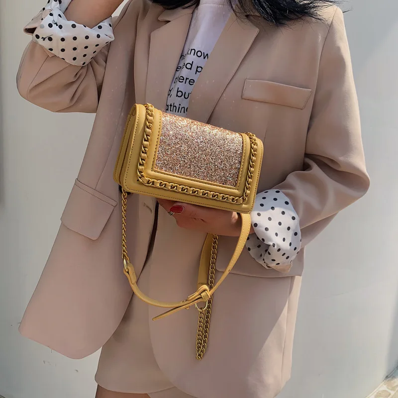 

Female Crossbody Bags For Women 2019 Quality PU Leather Luxury Handbags Designer Sac A Main Ladies Sequin Shoulder Messenger Bag