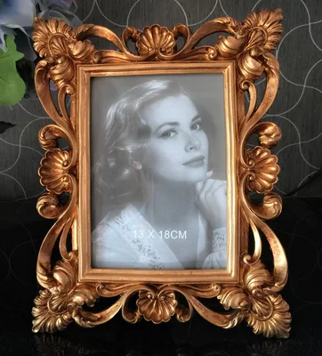 Модная яркая Золотая Роскошная фоторамка в стиле барокко из смолы|fashion photo frames|photo