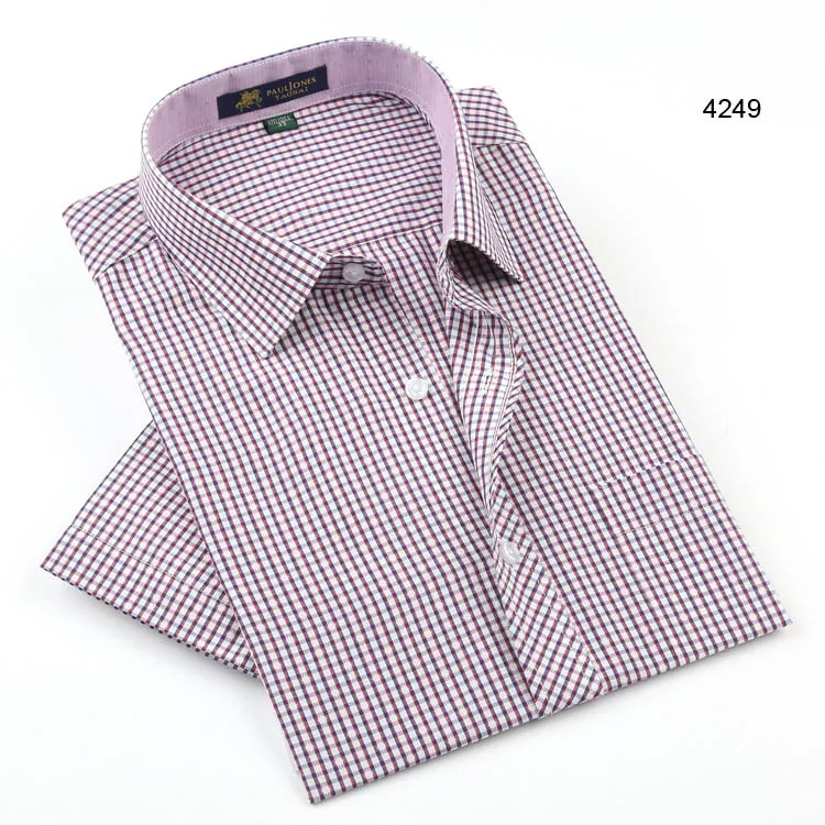 Мужские рубашки с коротким рукавом классические клетчатые повседневные модные летние Camisa Man Masculina - Цвет: 4249