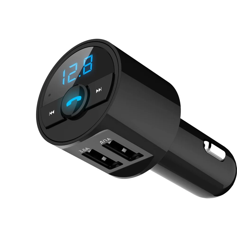 Bluetooth автомобильное USB зарядное устройство fm-передатчик радио адаптер mp3-плеер Быстрая зарядка Автомобильный MP3-плеер Bluetooth Handsfree Вызов 5 - Название цвета: Черный