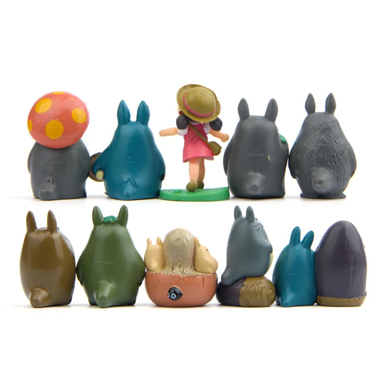 10 шт. Новые Фигурки My Neighbor Totoro Family 03 набор игрушек Chu Chibi Catbus декоративная