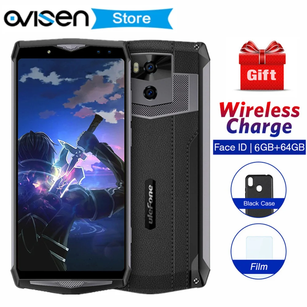 

Ulefone Power 5 Android 8.1 13000mAh Smartphone 6.0" Face ID MTK6763 Octa Core 6GB 64GB 21MP Wireless charger 4G Mobile Phone