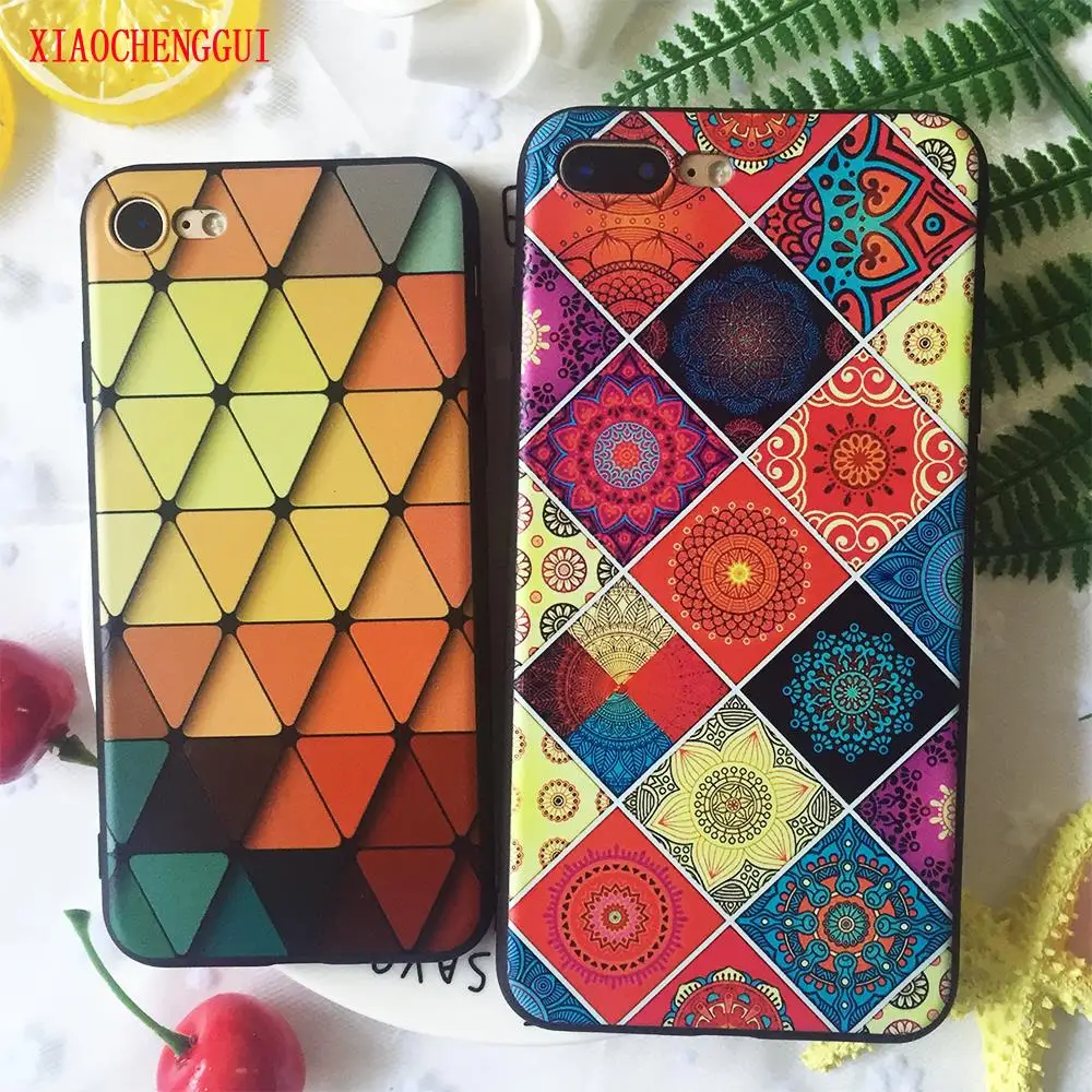 Чехол для iphone 6S геометрический треугольный чехол телефона 5 SE 6 6s 7 8 Plus X мягкие
