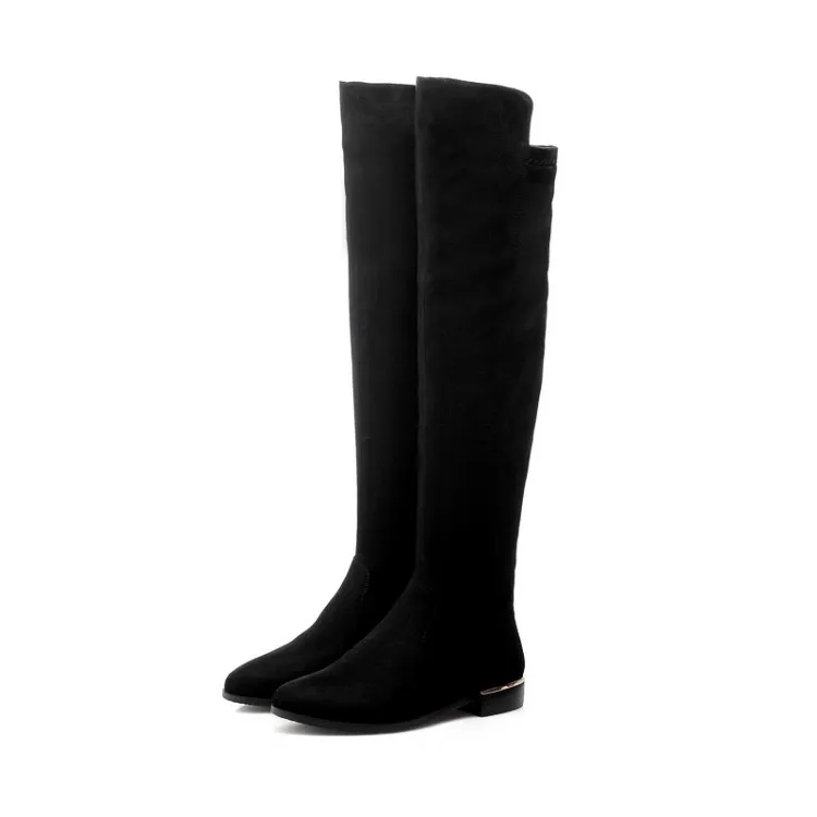 

2015 shoes Women Boots flat Knee High Boots winter long boots Fashion Motorcycle boots Riding boots Botas zapatos mujer big size
