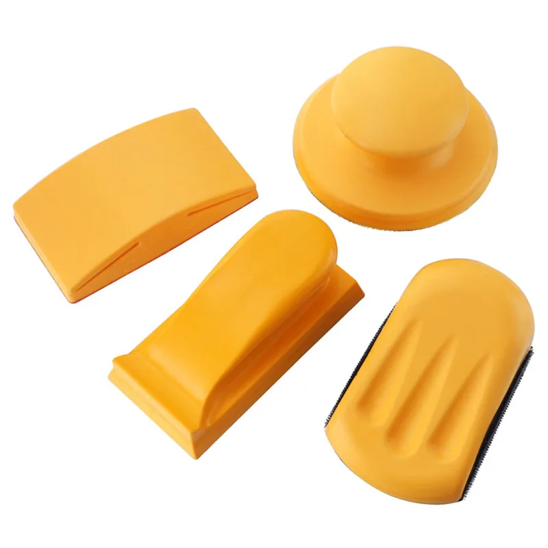 

5 Inch Sanding Block Rubber Hook Loop Backing Pad Sandpaper Holder Hand Grinding Block Polishing Tools Kit 4 Types
