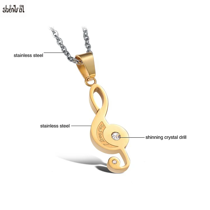 Ожерелье на День святого Валентина, набор ювелирных изделий для пар из нержавеющей стали 316l, подвеска-головоломка с музыкальной нотой, ожерелье с гравировкой на цепочке
