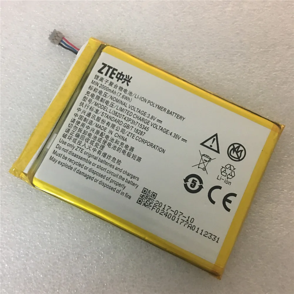 

Original 2000mAh LI3820T43P3h715345 Battery For ZTE Grand S Flex / For ZTE MF910 MF910S MF910L MF920 MF920S MF920W+ Battery