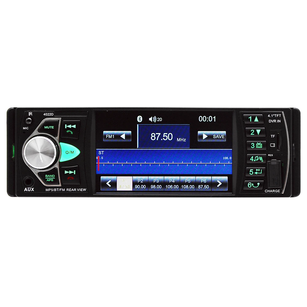 Radio de coche Hikity 1 din 4022d FM radio coche Audio automático estéreo Bluetooth Autoradio soporte cámara de visión trasera volante control