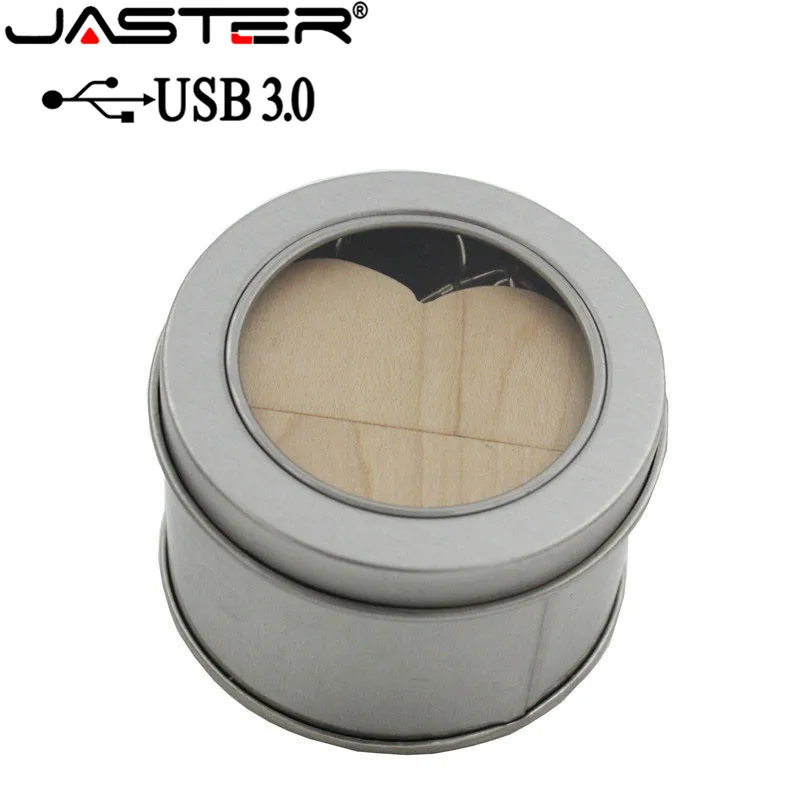 JASTER USB 2,0 Дерево Сердце Любовь usb с металлической коробкой USB флэш-накопитель Флешка 8 Гб до 64 Гб свадебные принадлежности, более 10 шт Бесплатный журнал