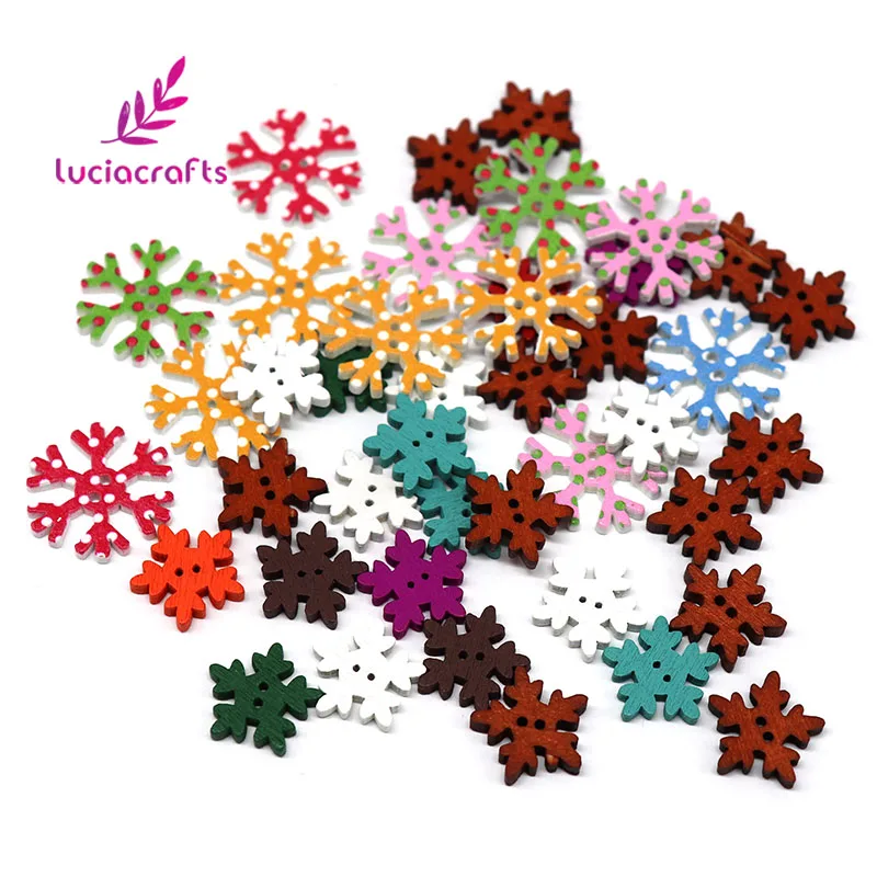 Lucia crafts 12 шт. 17 мм/18 мм/25 мм рождественские снежинки с 2 отверстиями искусственные
