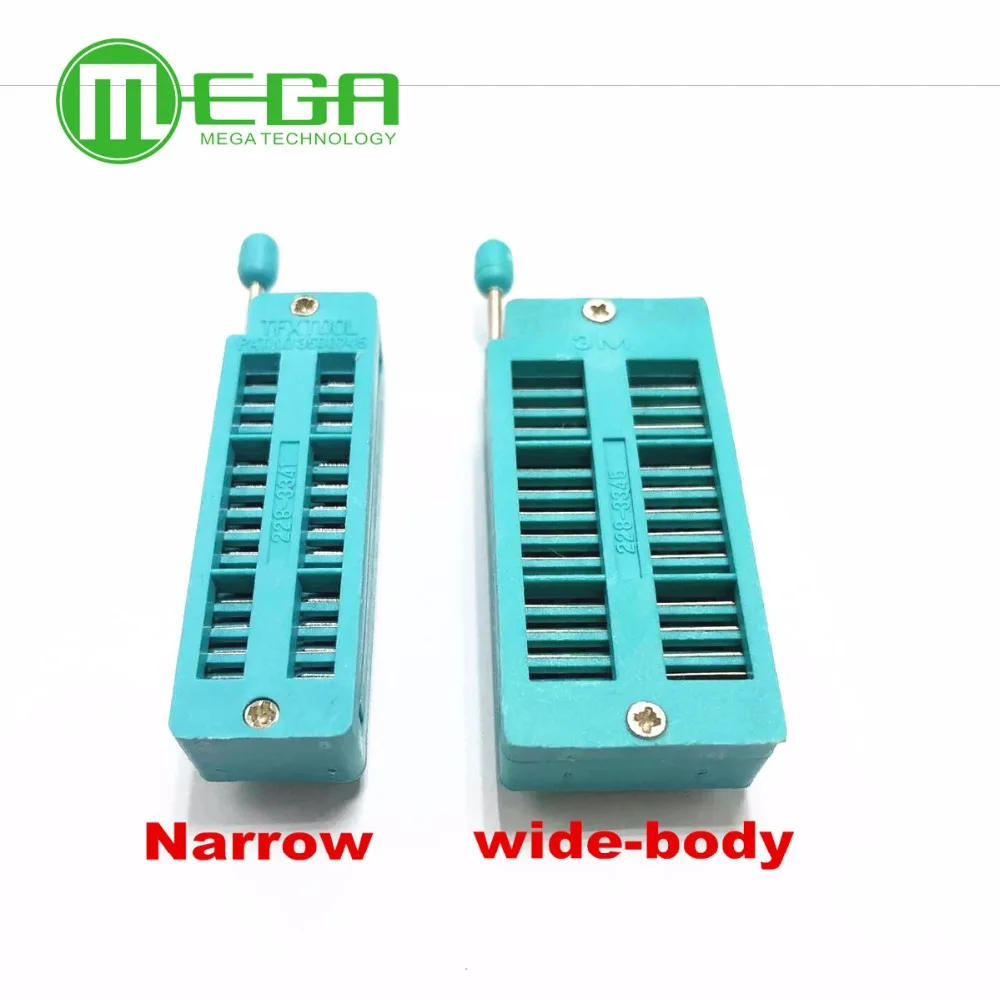 

Green 28 Pin IC Universal ZIF Socket IC Test Tester 0.3" narrow body wide body