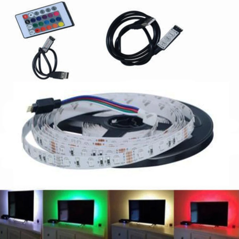 DC5V USB светодиодный светильник 2835 RGB гибкий 1 м 2 3 5 ТВ фоновый ing клейкая лента IP33/IP65