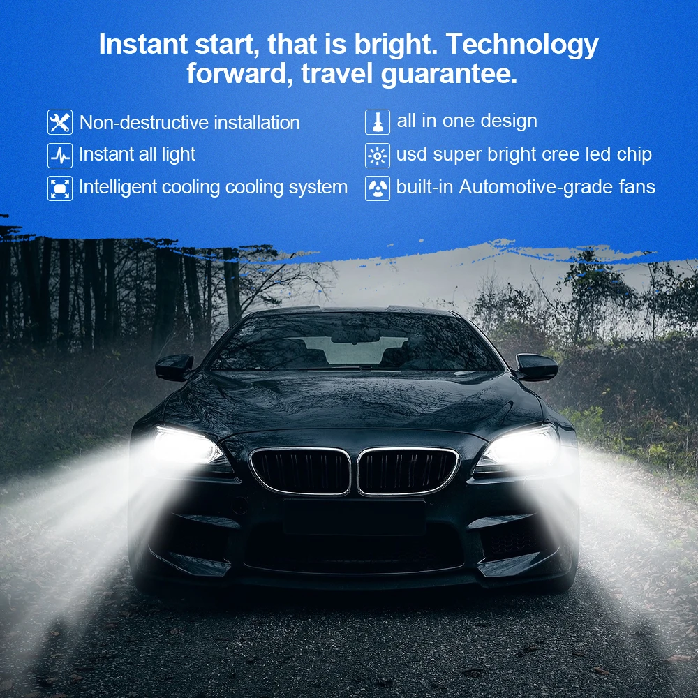 VICMAX Светодиодные Автомобильные фары N7 80W 6500K 8000 высокий показатель световой авто