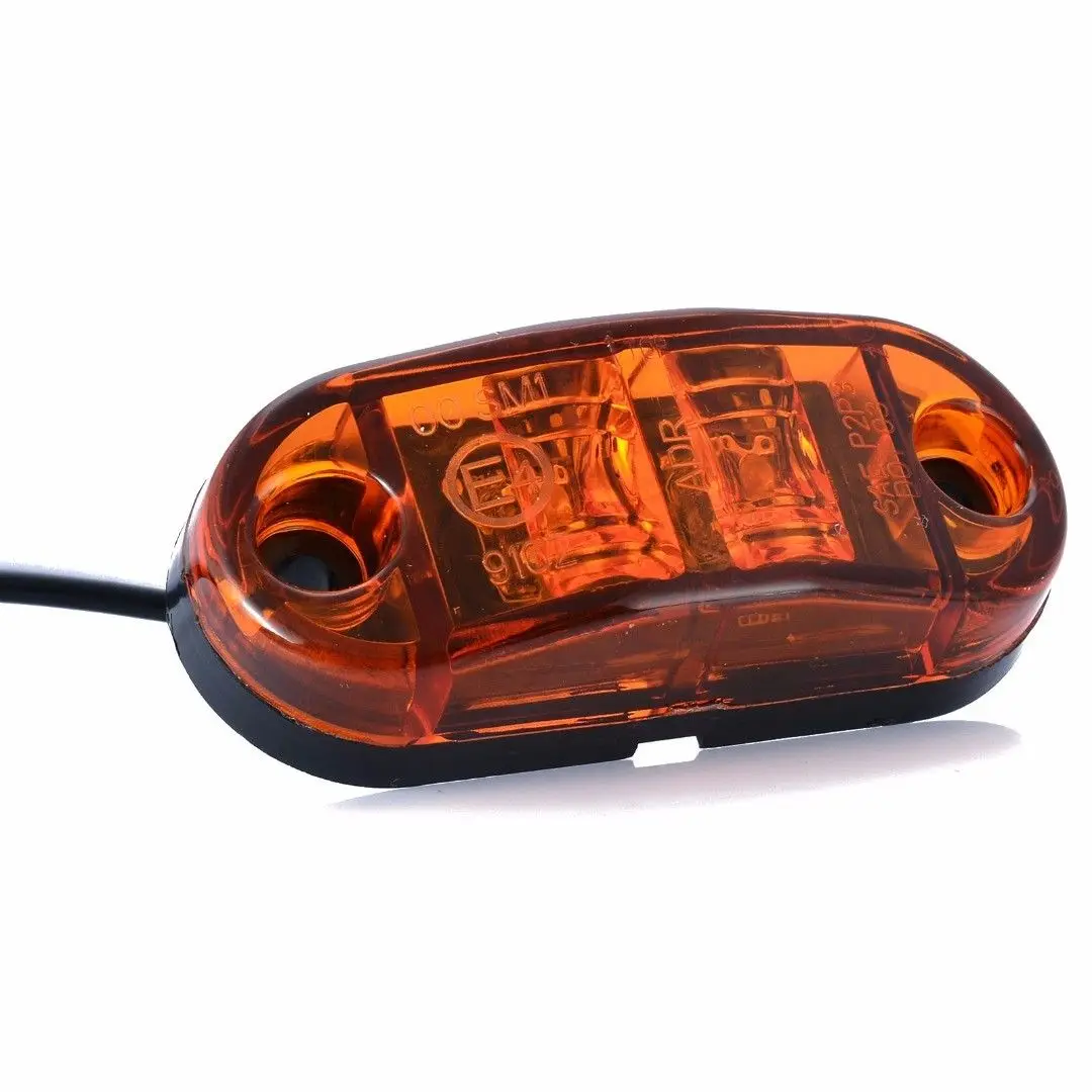 Грузовик прицеп автомобиль 2LED боковой габаритный сигнальный светильник s габаритный фонарь желтый задний тормозной светильник ing грузовик светильник системы