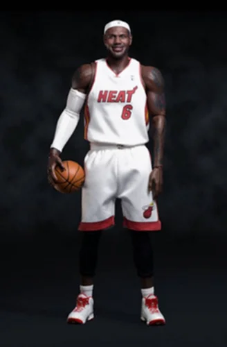 

Basketball star James NBA HEAT No.6 jersey MVP ALL Star Game Action Figure Toys 1/6 34cm PVC Collection Model gift