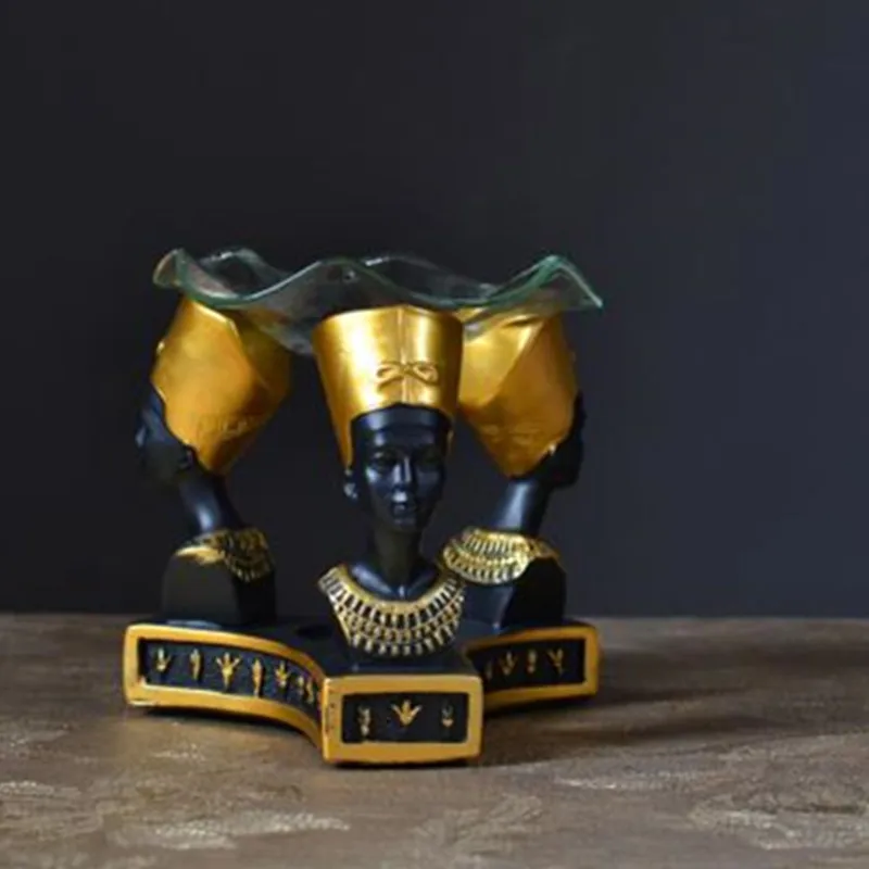 

Egypt Queen Resin Put The Candle Incense Burner Bedroom Aromatherapy Craftwork Creative Retro Aroma Lamp Figurines X1835