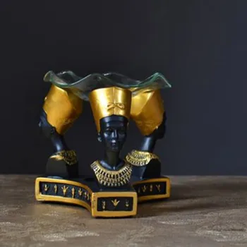 

Egypt Queen Resin Put The Candle Incense Burner Bedroom Aromatherapy Craftwork Creative Retro Aroma Lamp Figurines X1835