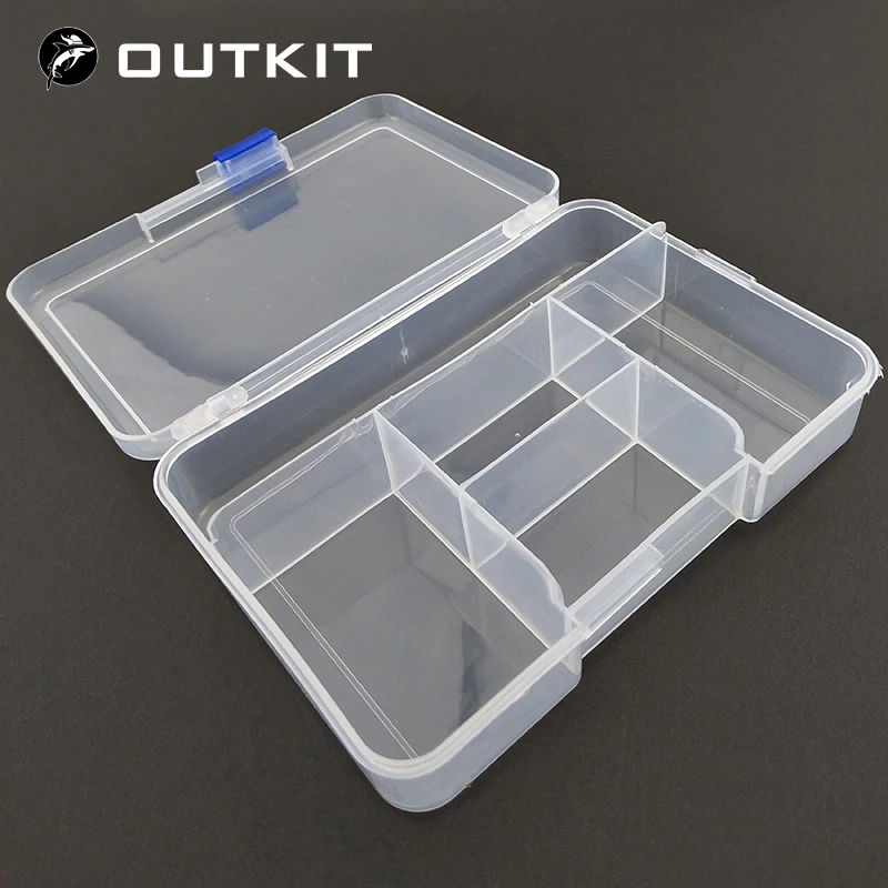OUTKIT عالية قوة 14.3*9.9*3.3 cm مع 5 مقصورات شفافة مرئية البلاستيك الصيد إغراء مربع صندوق معالجة الصيد