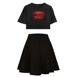 BTS Red Dead Redemption 2 летние женские комплекты из двух предметов Сексуальная короткая юбка и футболки Kpops одежда 2018 горячая Распродажа принт плюс