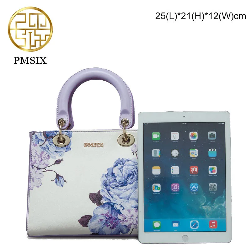 Pmsix, дизайнерские сумки, высокое качество, спилок, сумки через плечо, цветочный узор, классическая черная сумка-мессенджер для женщин