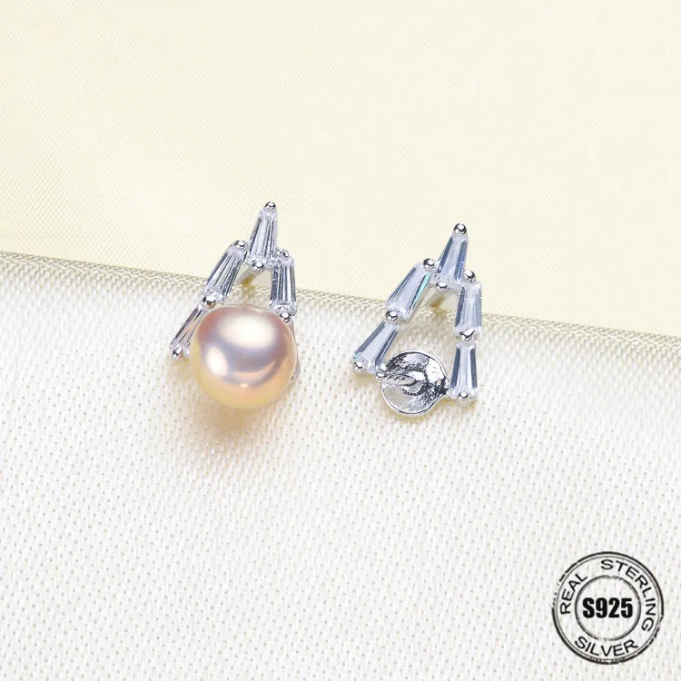 

DIY Jewellery making S925 sterling silver Earrings fittings of designed for the oyster pearl beads jewelry findings accessories