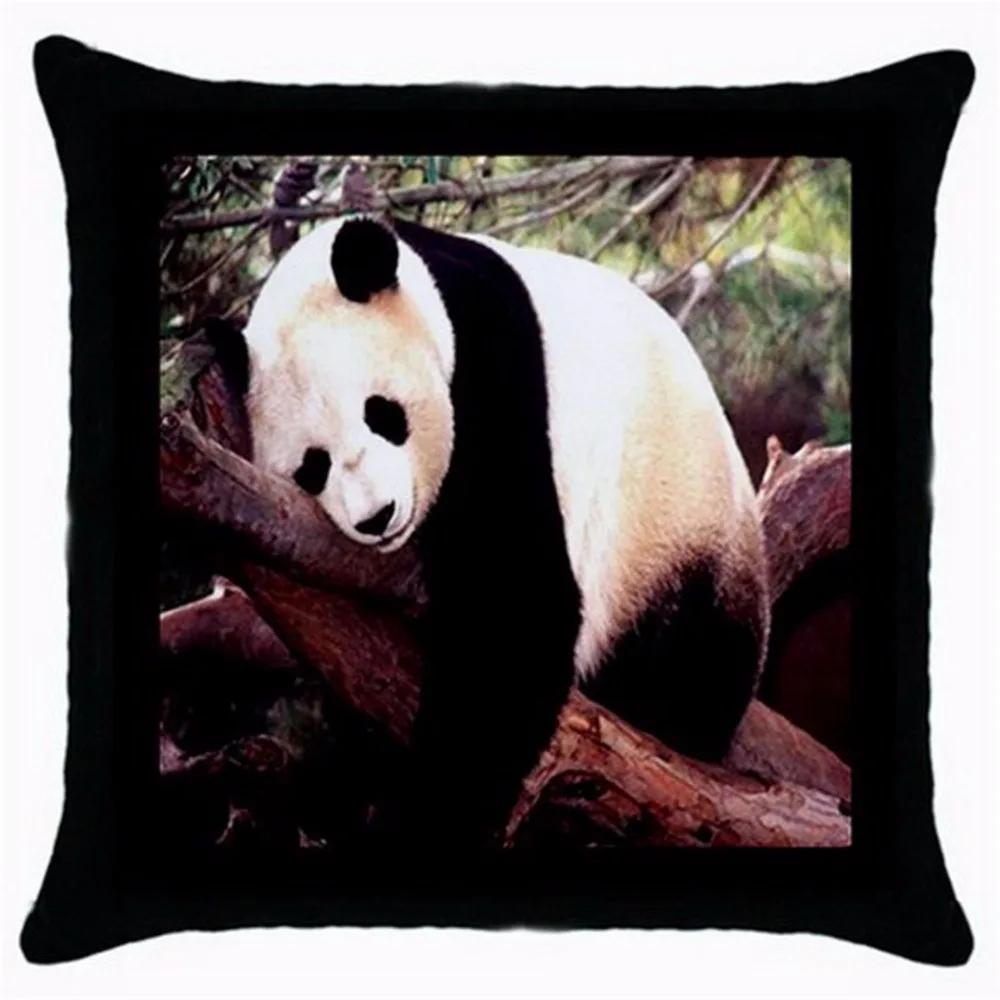 CutePandaCushionCoverPandaThrowPillowCaseLyingPandaDecorative