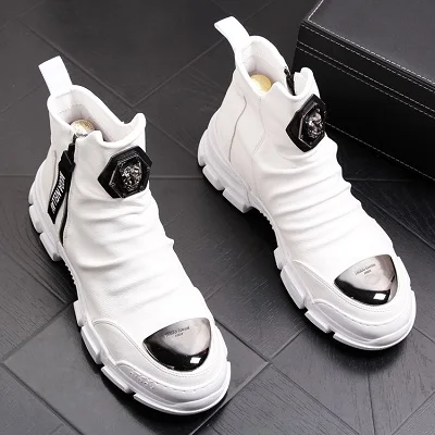 

Summer high shoes white men's shoes increased Korean version of the small white shoes thick bottom casual shoes breathable