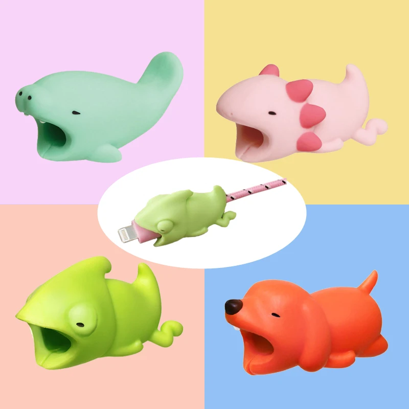 

Cute Animals Usb Charger Phone Cable Organizer Bite Protector for iPhone Andriod USB Cable Charger Protector B