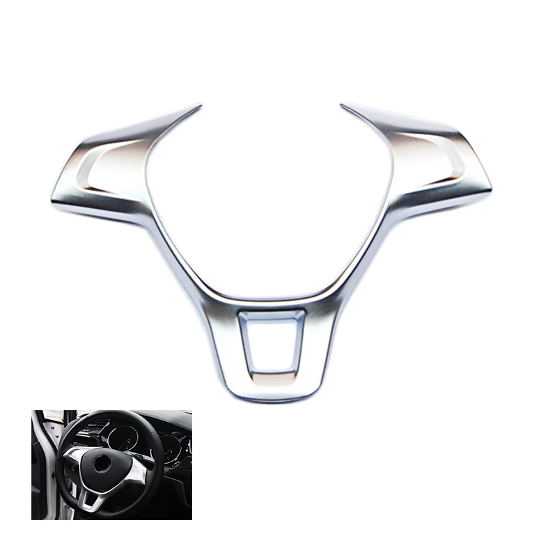 

ABS Matte Steering Wheel Trim Cover Trim For VW Volkswagen Touran 2016 2017 Interior Accessories 1pcs